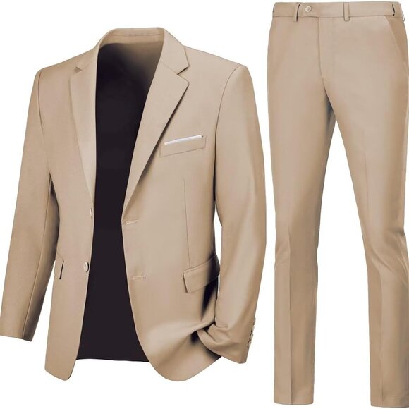 Affordable Champagne Men´s 2 Piece Slim Fit Suit - Perfect for Special Occasions,All Products : American Fashion Style Bags On Sale